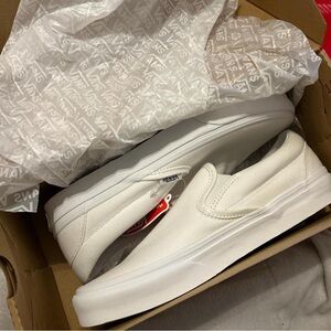BRAND NEW - Vans Classic White Slip-On Sneakers